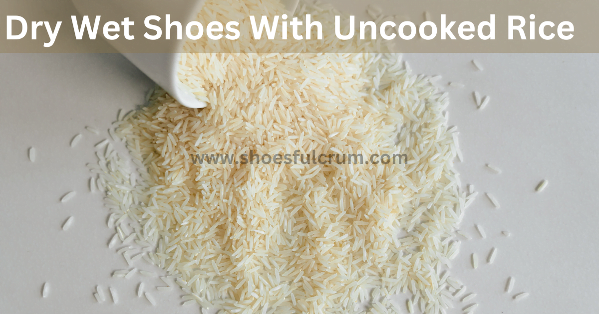 dry wet shoes fast with uncooked rice
