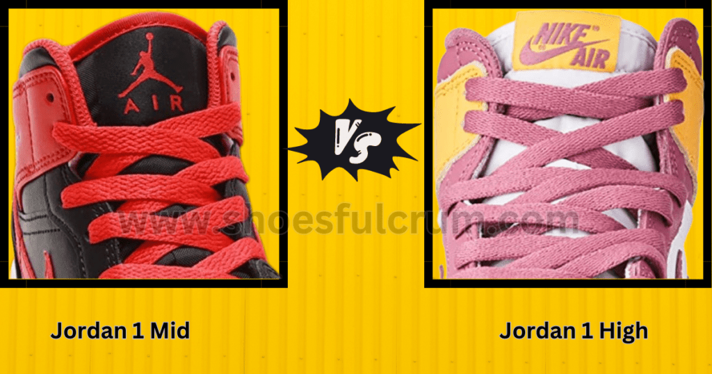 Jordan 1 Mid vs Jordan 1 High logo shape
