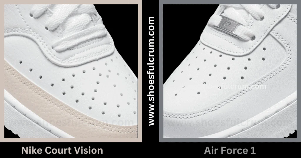 Breathability Nike Court Vision vs Air Force 1
