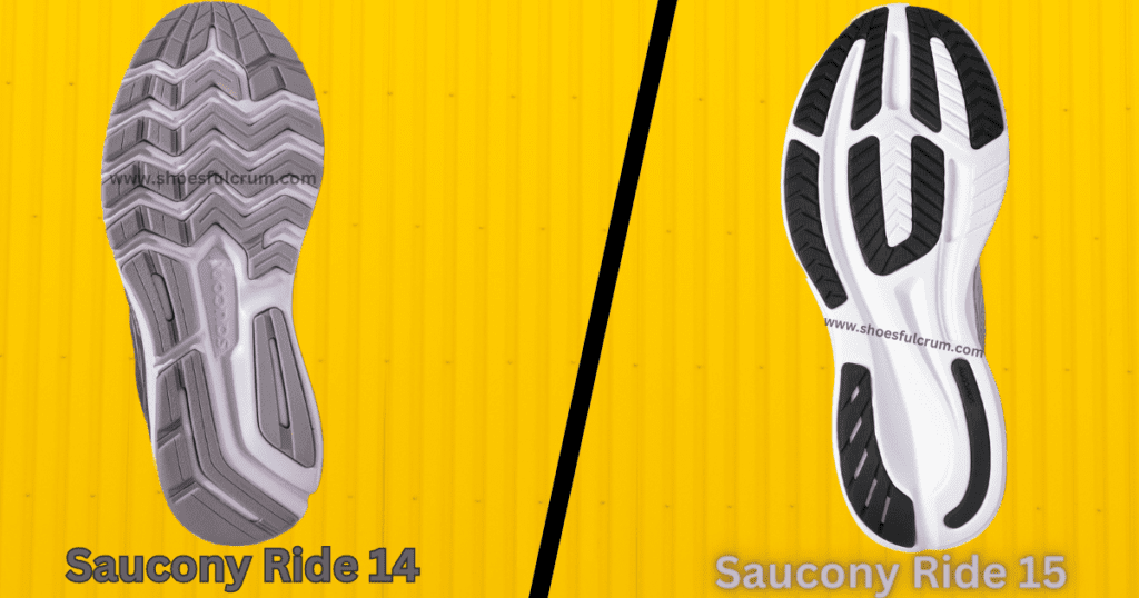 Outsole Design And Durability Of Saucony Ride 14 VS 15
