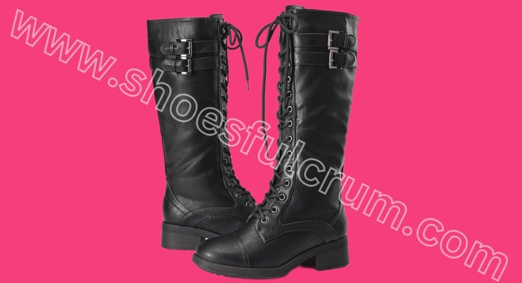 dream pairs womens pu knее high combat boots