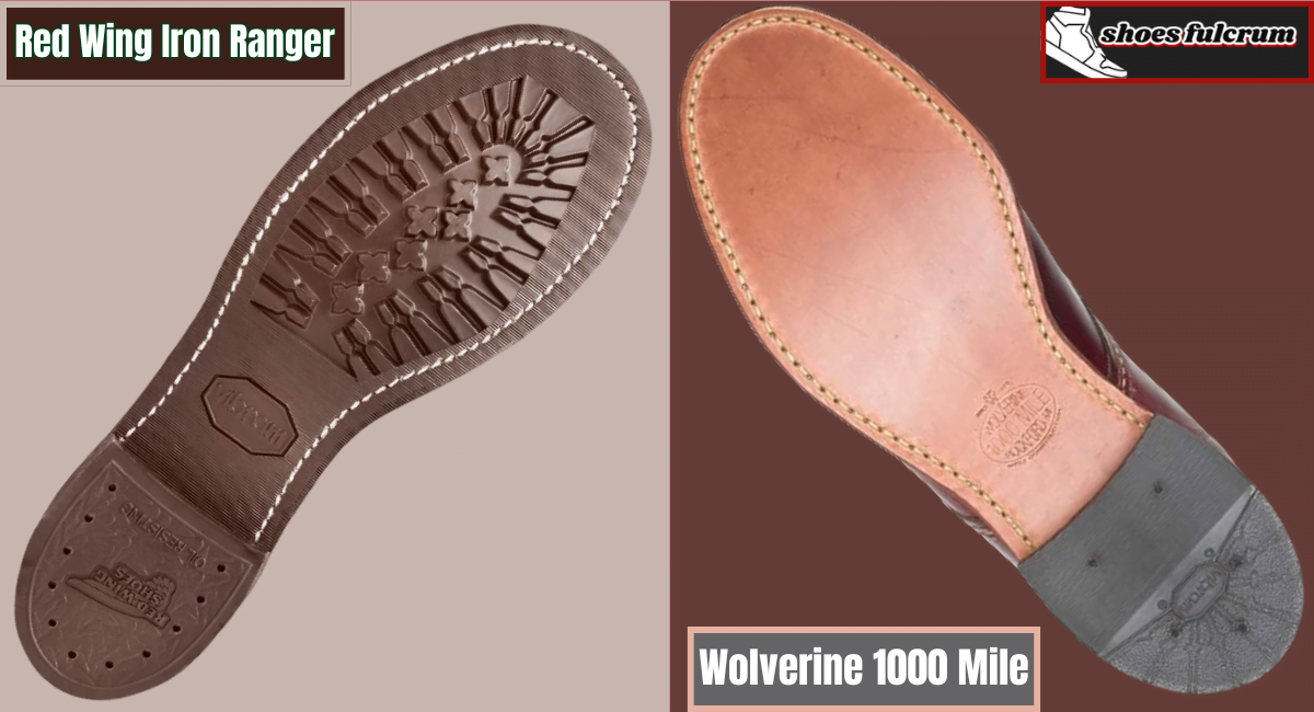 sole comparison of red wing iron ranger vs wolverine 1000 mile